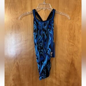 Dolfin Competition Swim Suit Flyte Blue Swimsuit USA Juniors Youth Size 28 NWT